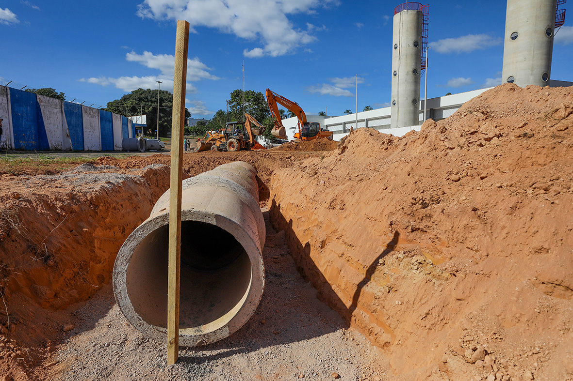 A rede de escoamento terá cerca de 200 metros de extensão | Fotos: Joel Rodrigues/Agência Brasília