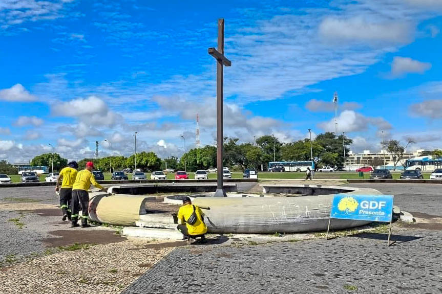 A Praça do Cruzeiro foi um dos pontos turísticos que receberam ações de manutenção neste feriado | Foto: Divulgação/DF Presente